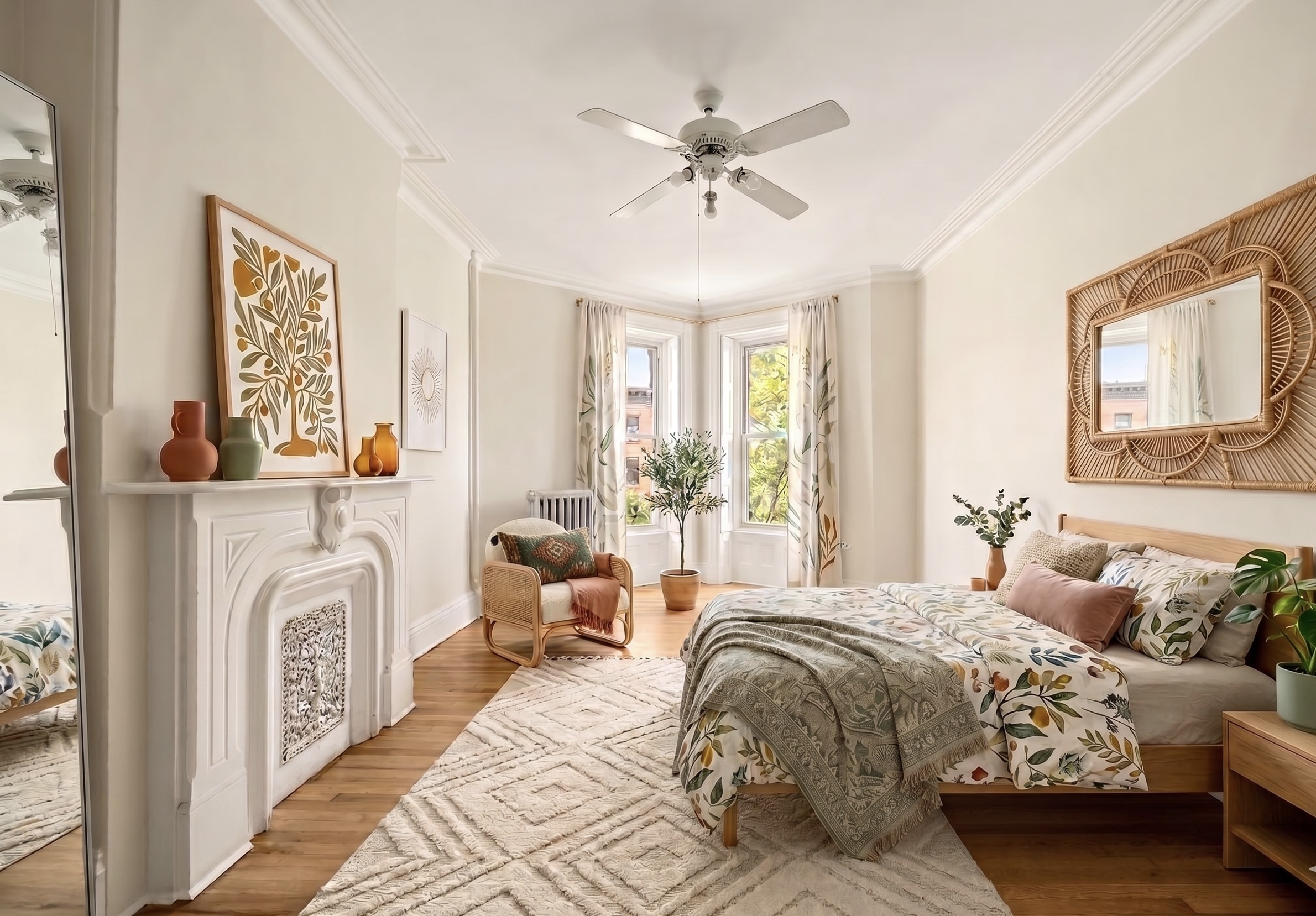 462 9th Street, Unit 2 Brooklyn, NY 11215 - Photo 5 of 14 a bedroom with a bed a couch and dresser