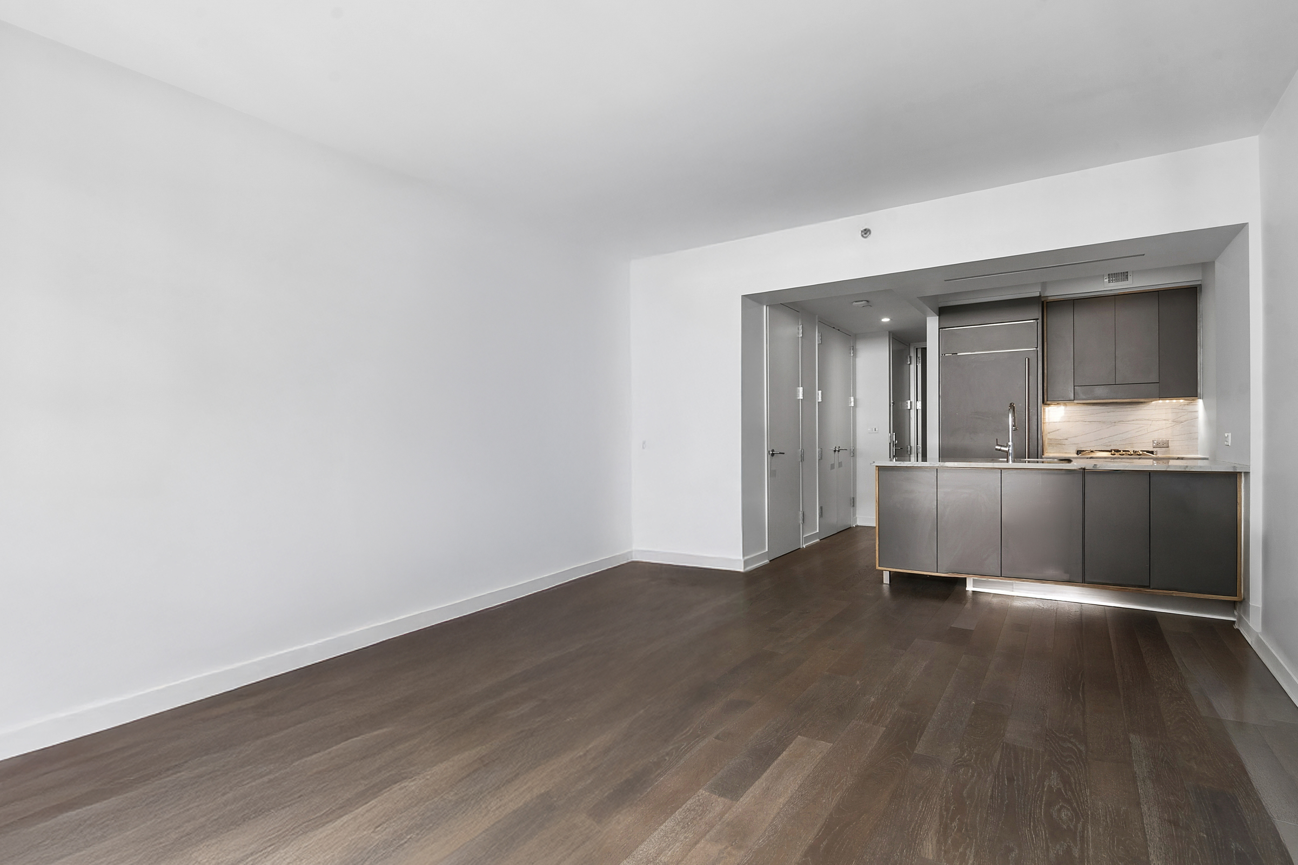 205 Water Street, Unit 2E Brooklyn, NY 11201 - Photo 4 of 12 a view of a kitchen with wooden floor and a sink