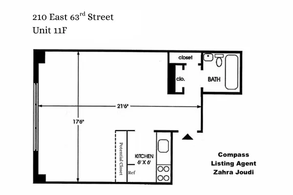 $3,200 | 210 East 63rd Street, Unit 11F | Lenox Hill
