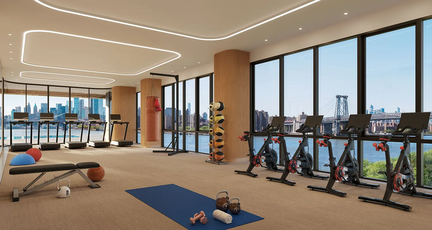 480 Kent Avenue, Unit 9A Brooklyn, NY 11249 - Photo 30 of 33 a view of a room with gym equipment