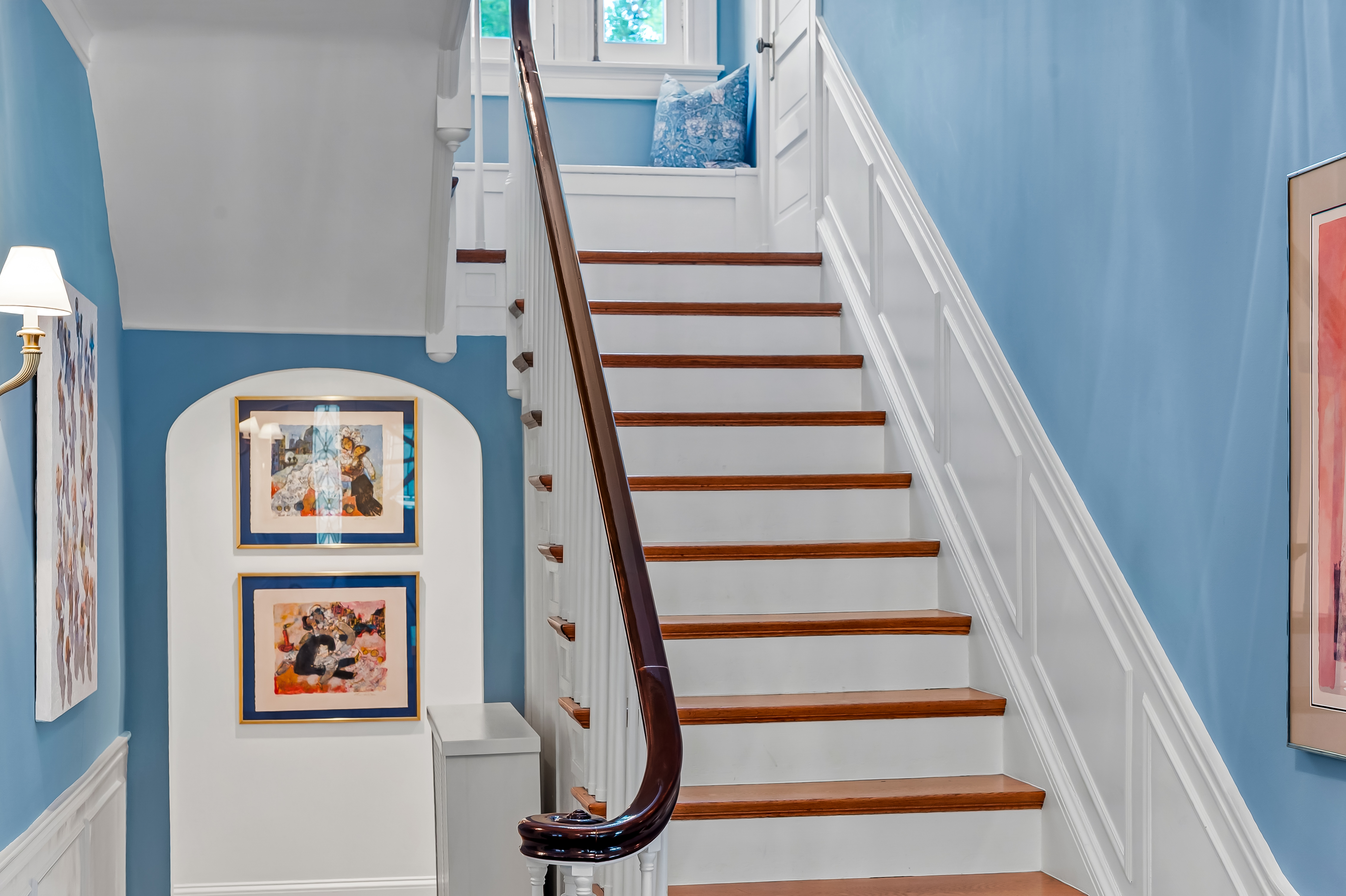 6 Elmhurst Road Baltimore, MD 21210 - Photo 11 of 100 a view of staircase with wooden floor and white walls