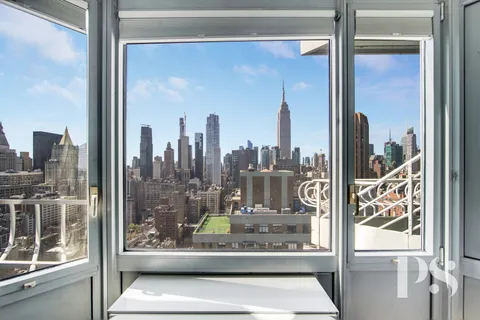 a view of a glass door with a door
