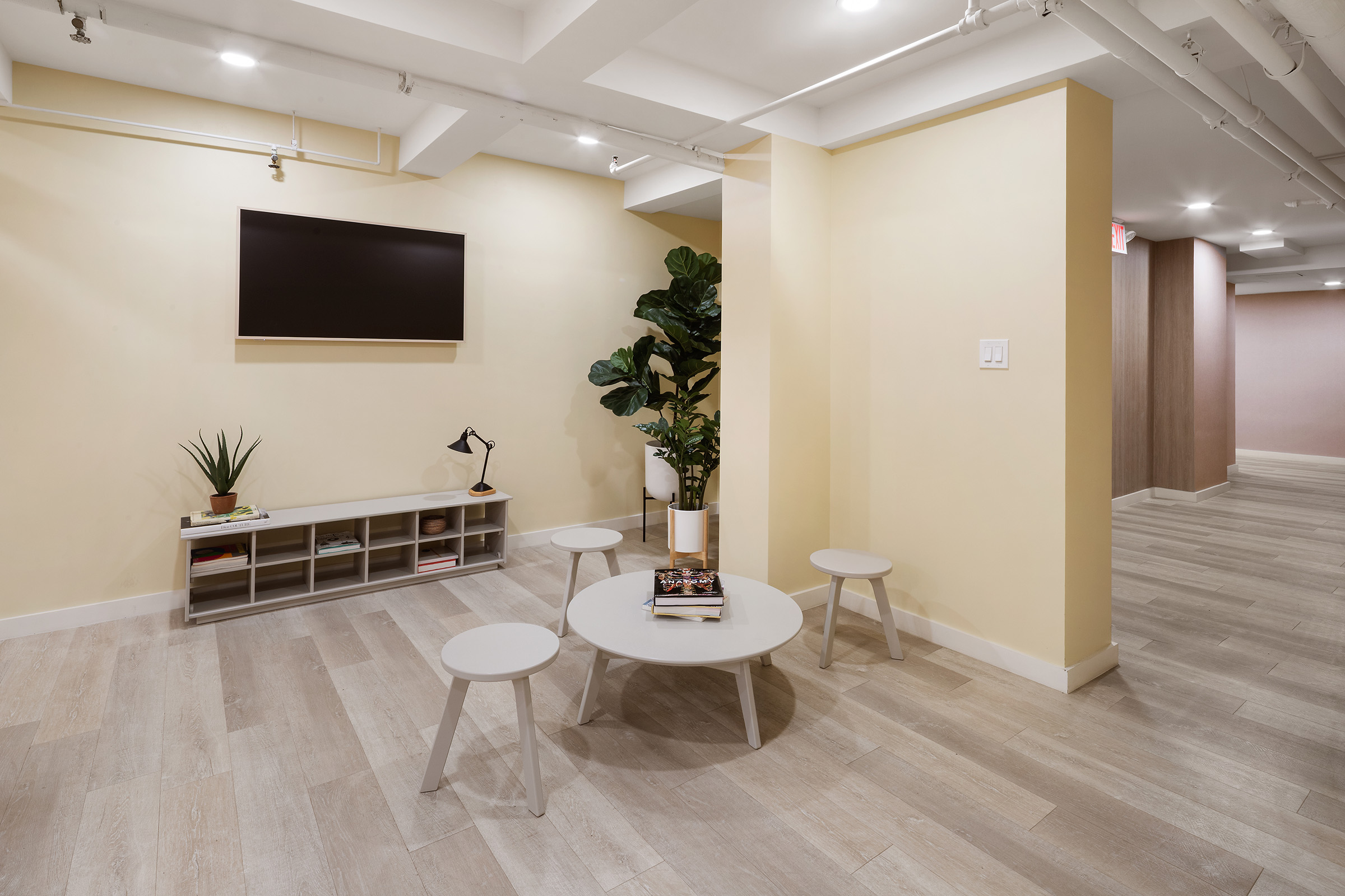 194 East 2nd Street, Unit 3A Manhattan, NY 10009 - Photo 12 of 12 a living room with furniture and a flat screen tv