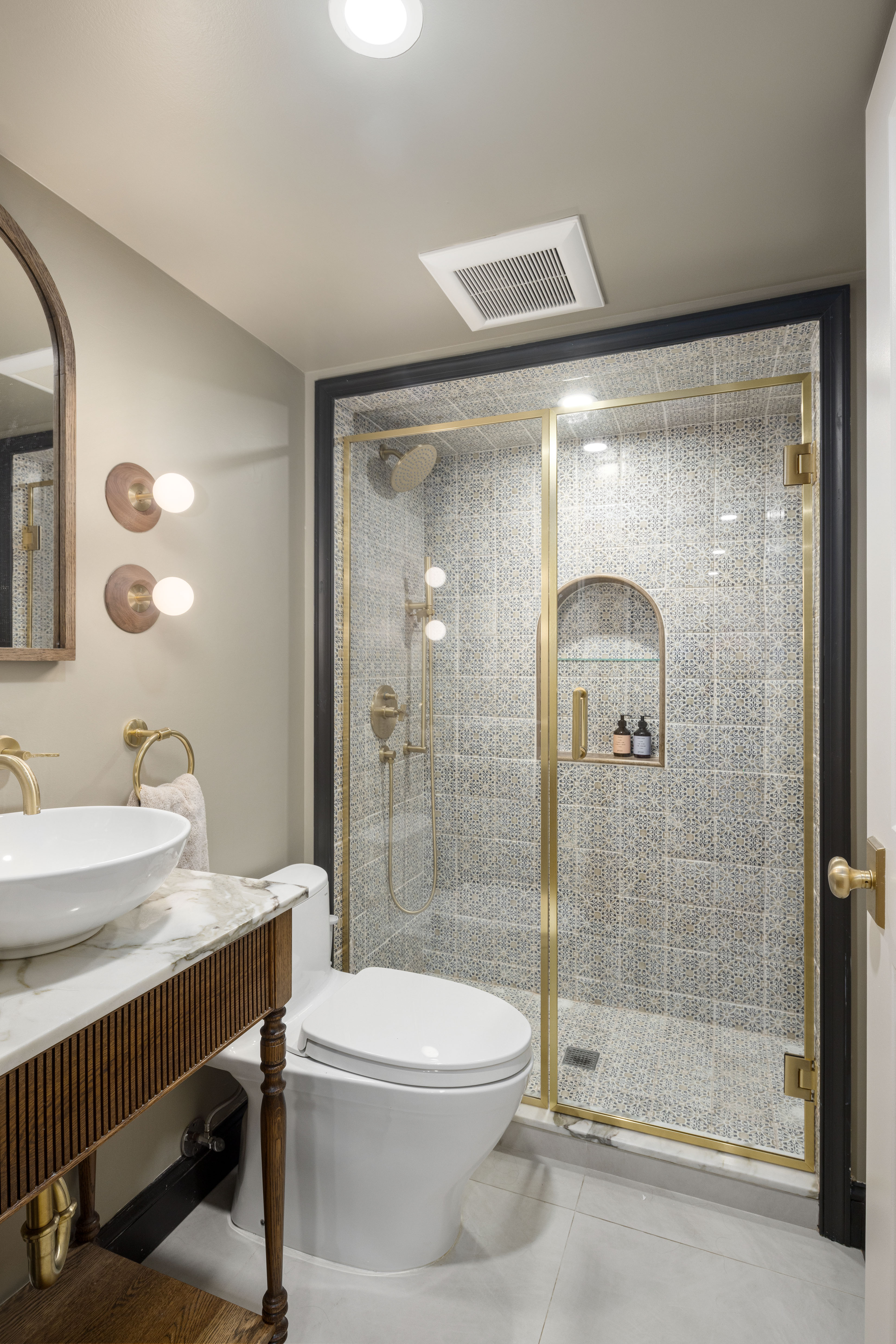 309 Pacific Street Brooklyn, NY 11201 - Photo 15 of 22 a bathroom with a sink a toilet and shower