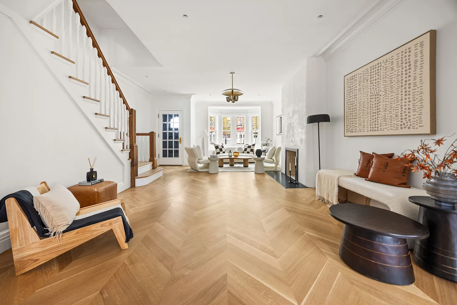 a view of a dining room with furniture and window