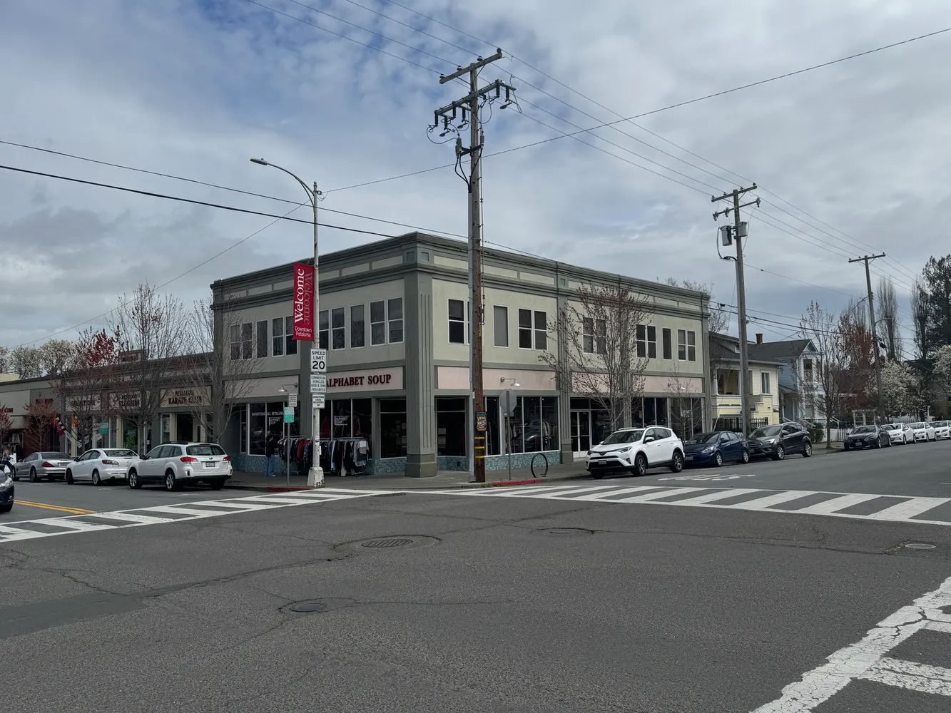 a view of street sign