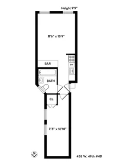 $3,300 | 438 West 49th Street, Unit 2D | Hell's Kitchen
