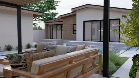 a view of outdoor space deck and living room