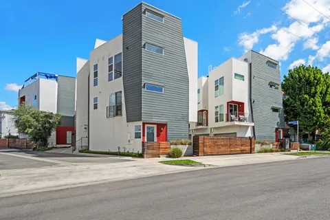 a view of a building with a street