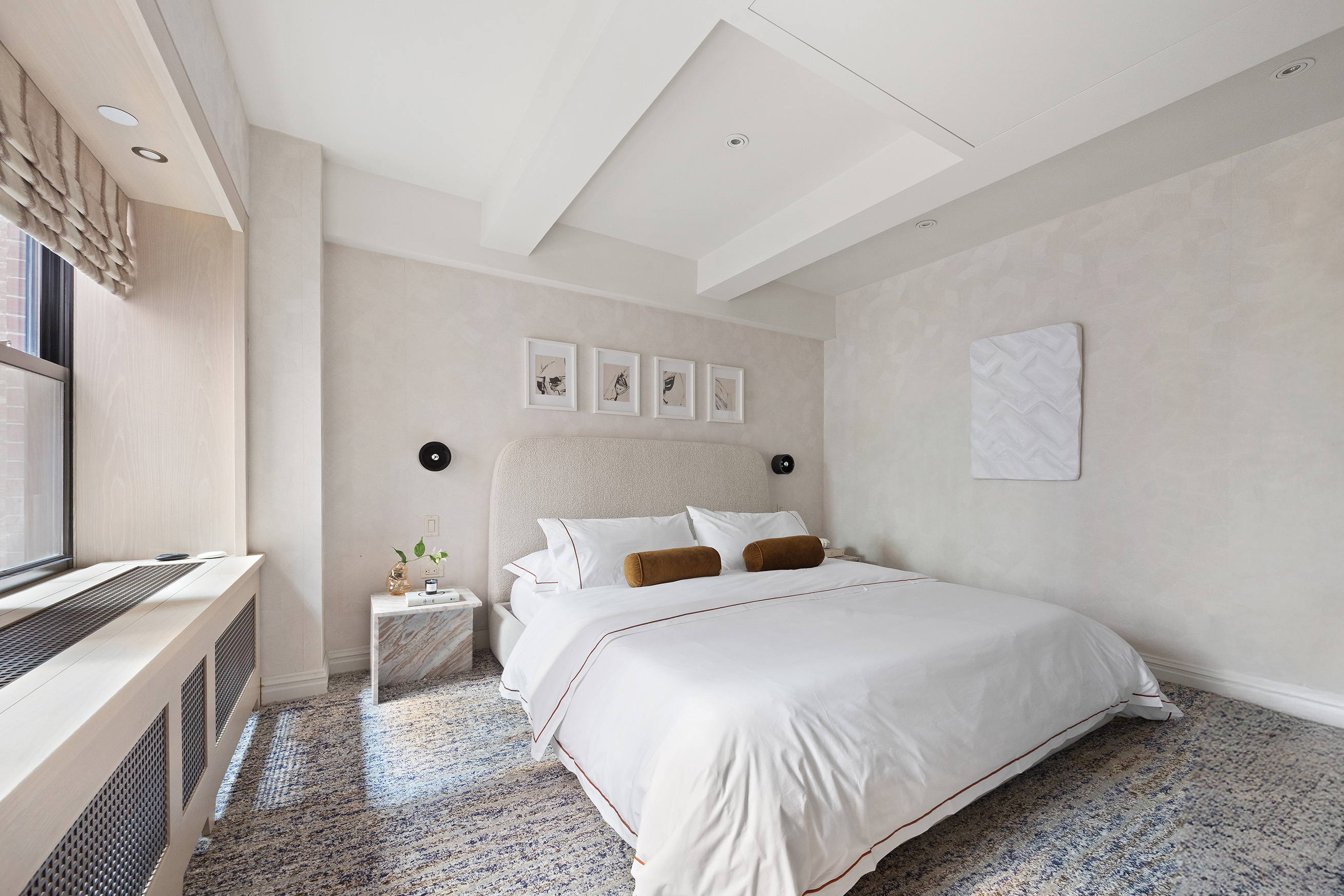 161 Duane Street, Unit 4B Manhattan, NY 10013 - Photo 8 of 16 a bedroom with a bed and a cabinets