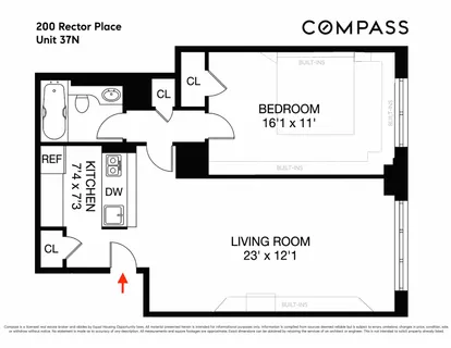$699,000 | 200 Rector Place, Unit 37N | Battery Park City