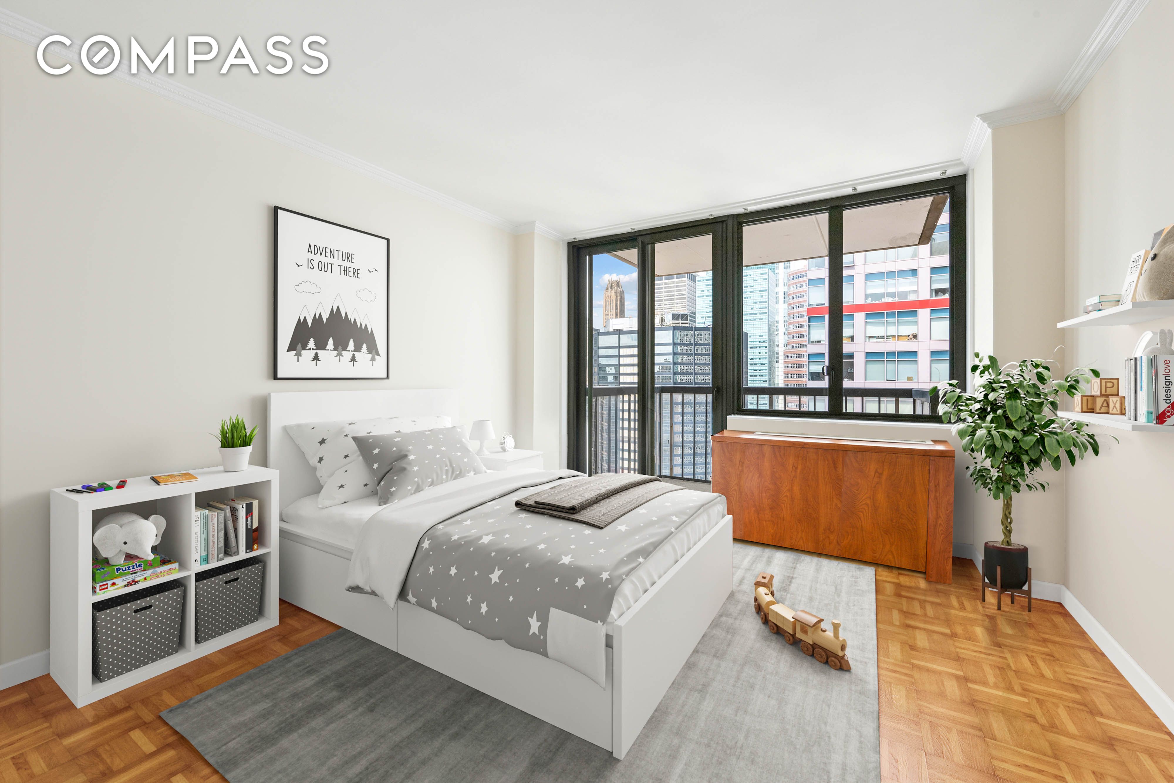 300 East 54th Street, Unit 34GF Manhattan, NY 10022 - Photo 6 of 16 a bedroom with a bed and a window