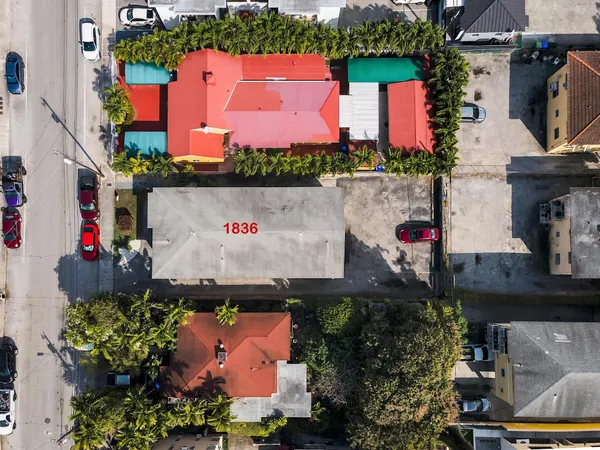 an aerial view of multiple house