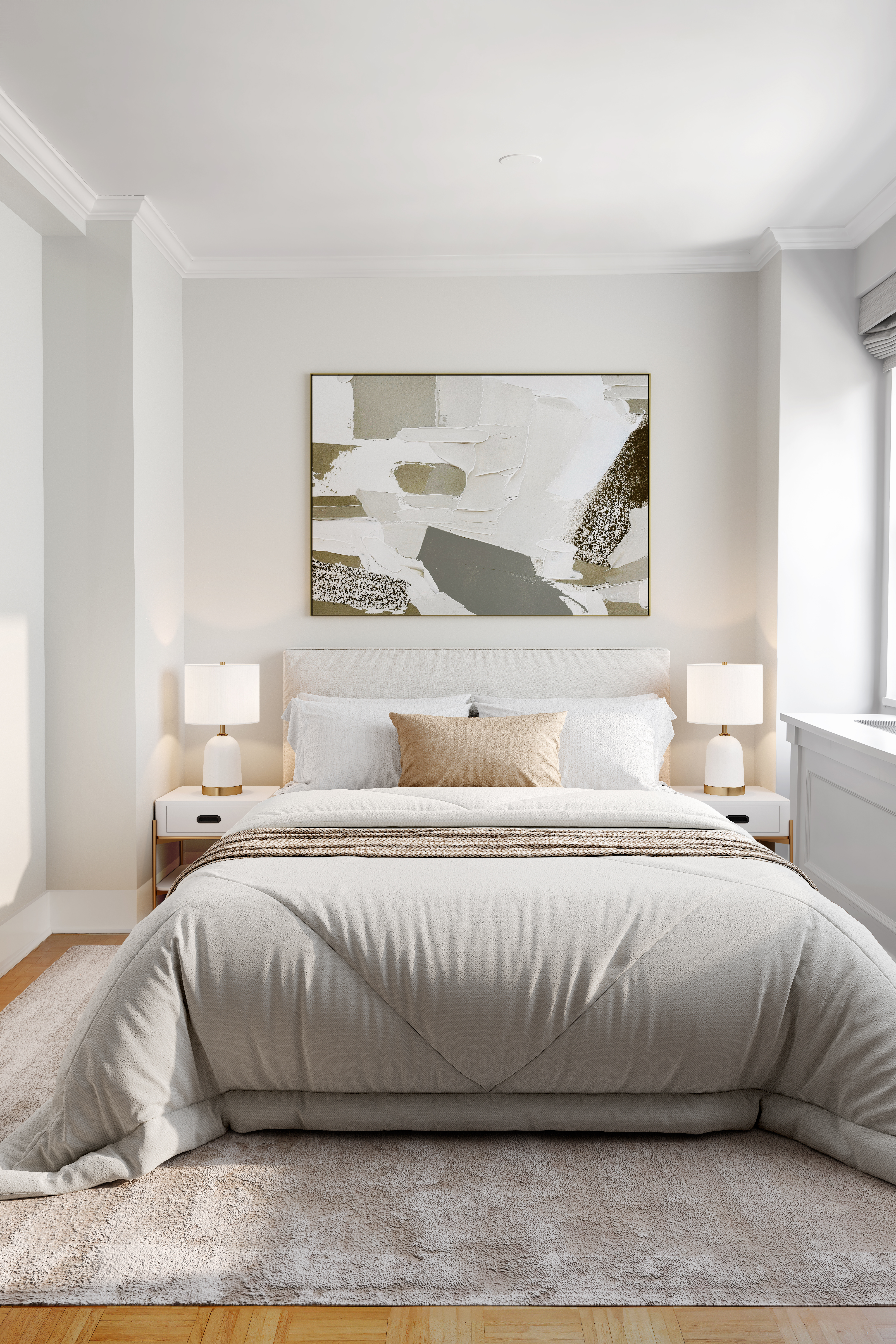 132 East 35th Street, Unit 7H Manhattan, NY 10016 - Photo 6 of 25 a bedroom with a bed and painting on the wall