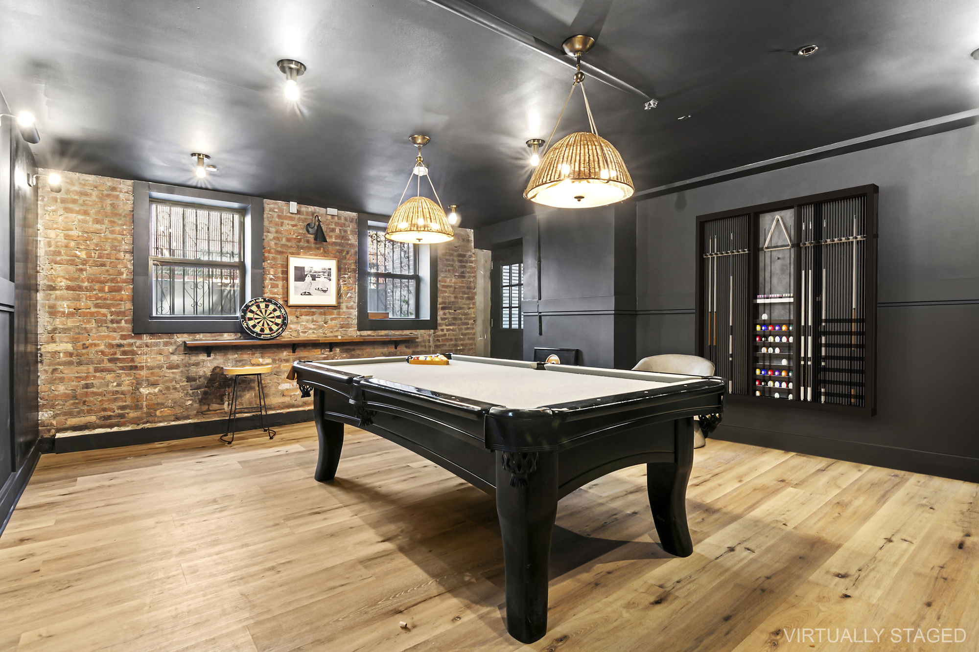 180 Bainbridge Street, Unit 112 Brooklyn, NY 11233 - Photo 27 of 30 a room with pool table and windows