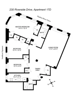 $2,150,000 | 230 Riverside Drive, Unit 17D | Upper West Side