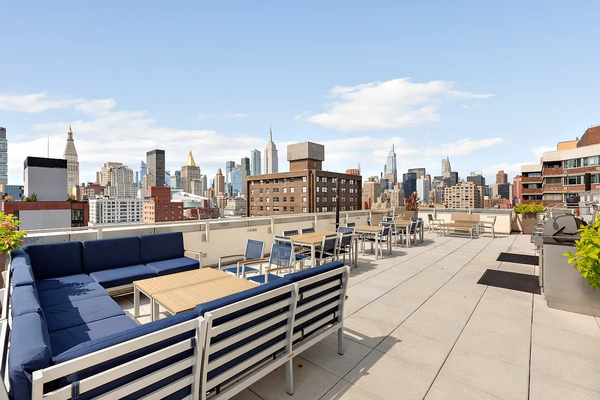 a view of a terrace with sitting area