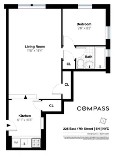 $524,500 | 225 East 47th Street, Unit 6H | Midtown East