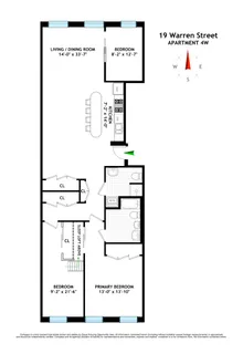 $2,628,000 | 19 Warren Street, Unit 4W | TriBeCa