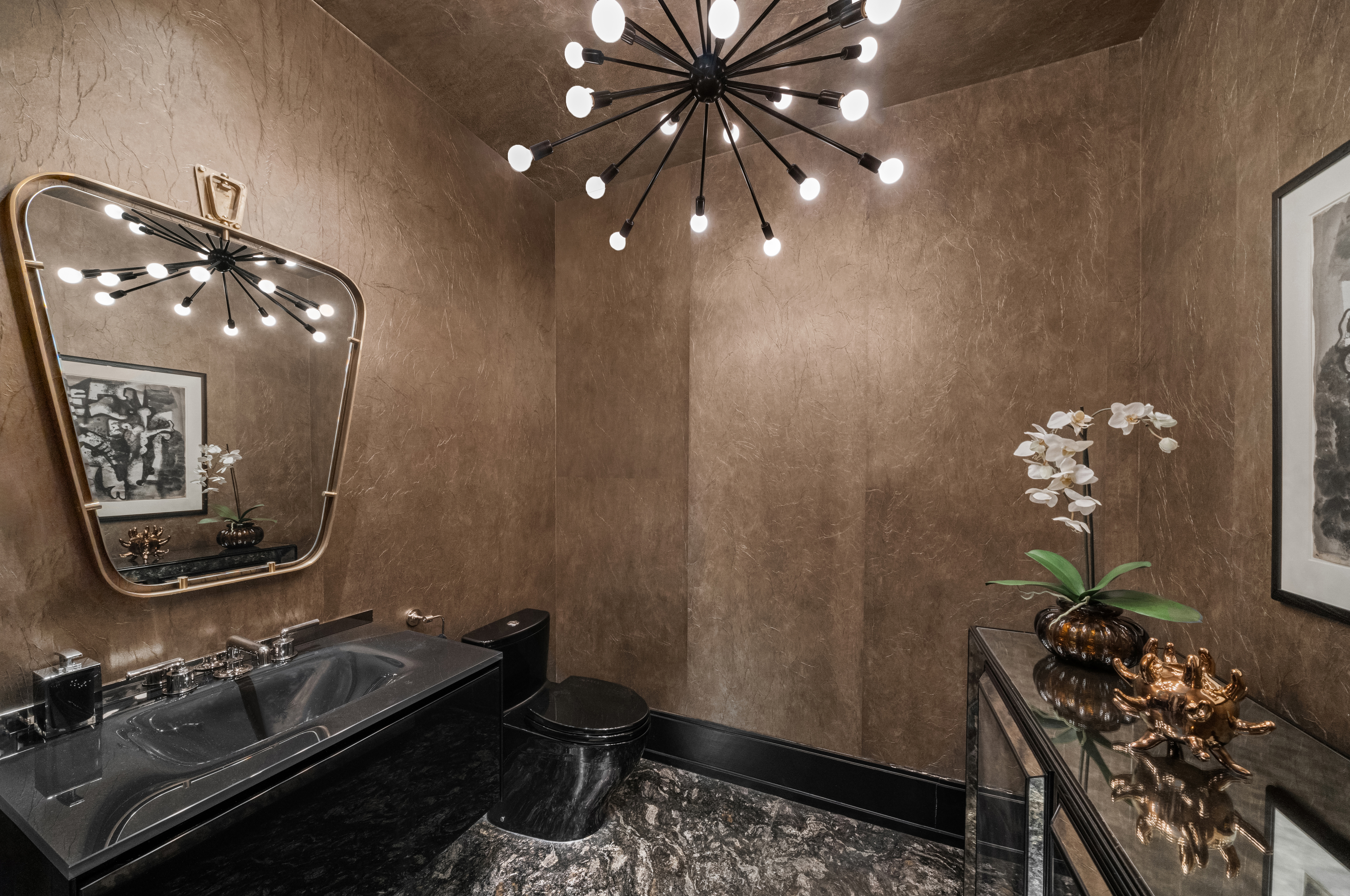 212 West 18th Street, Unit 19C Manhattan, NY 10011 - Photo 15 of 27 a bathroom with a sink mirror and vanity