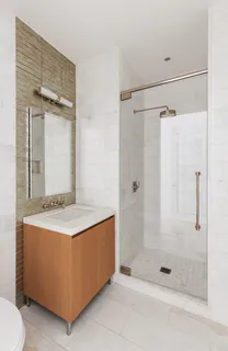 a bathroom with a shower