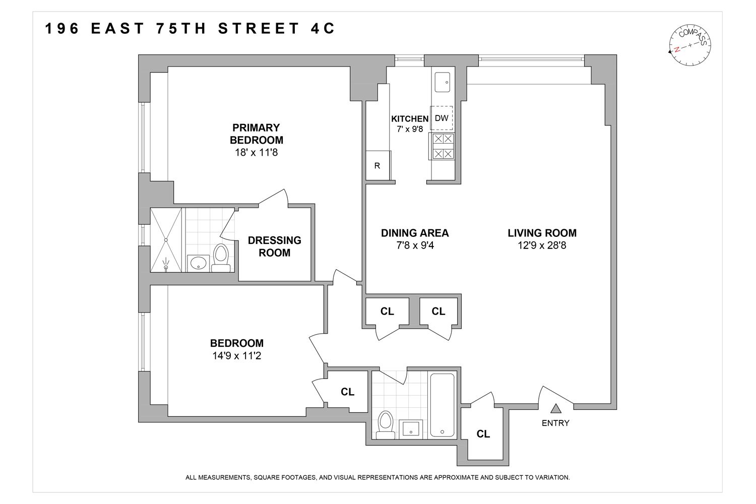 $1,545,000 | 196 East 75th Street, Unit 4C | Lenox Hill