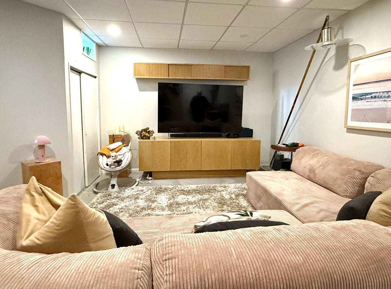269 Ainslie Street Brooklyn, NY 11211 - Photo 12 of 22 a living room with furniture and a flat screen tv