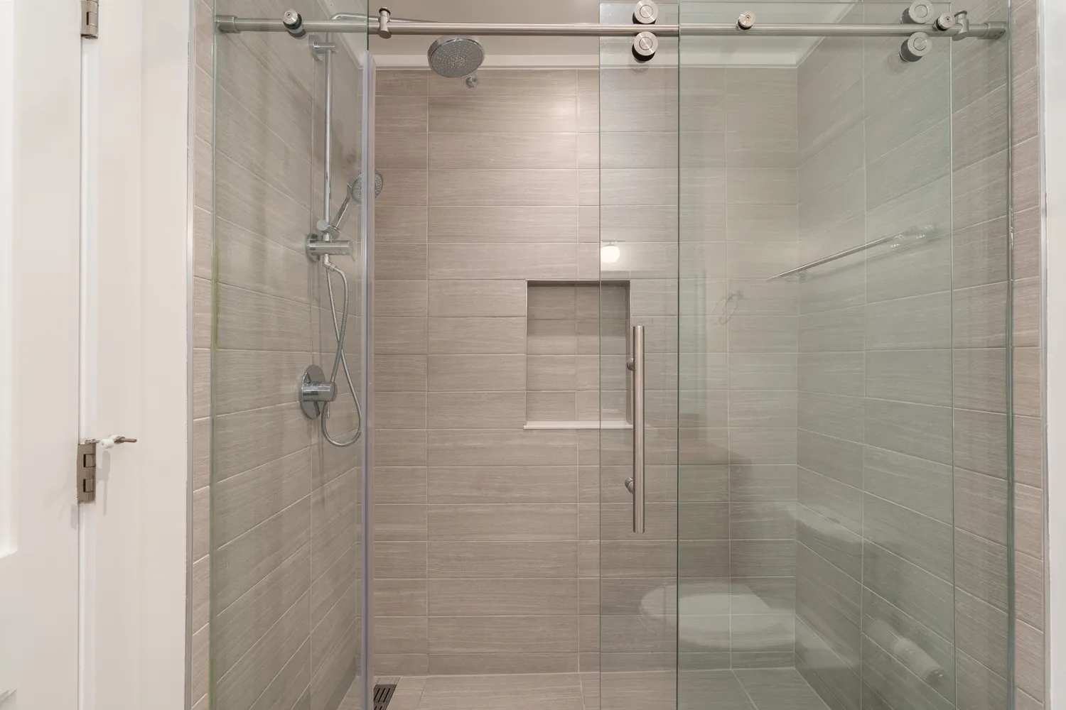 a bathroom with a shower
