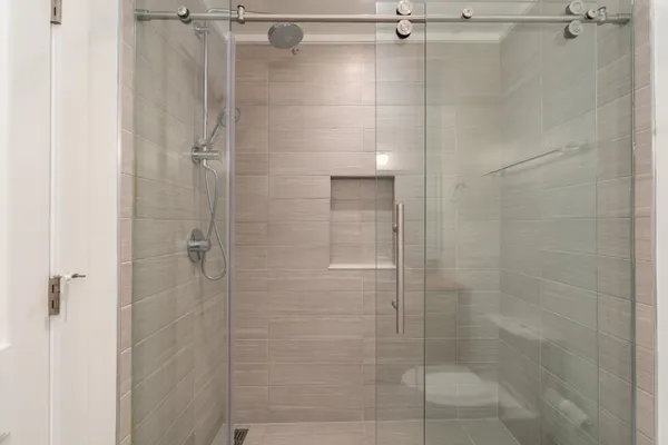 a bathroom with a shower