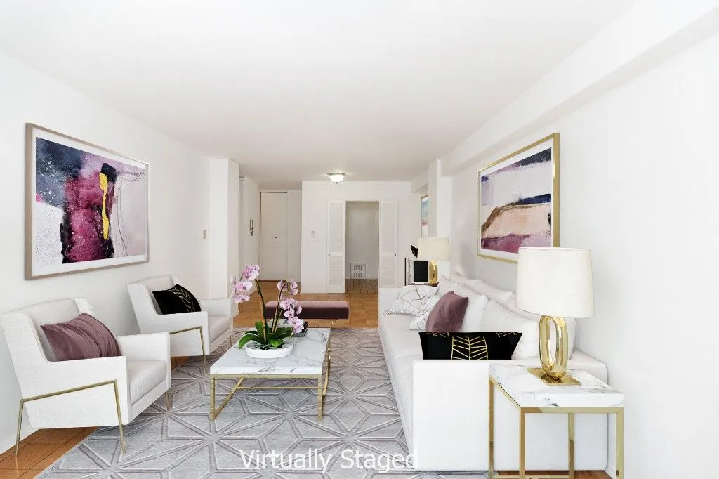 a living room with furniture and a couch