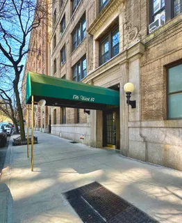 a view of a building with a street