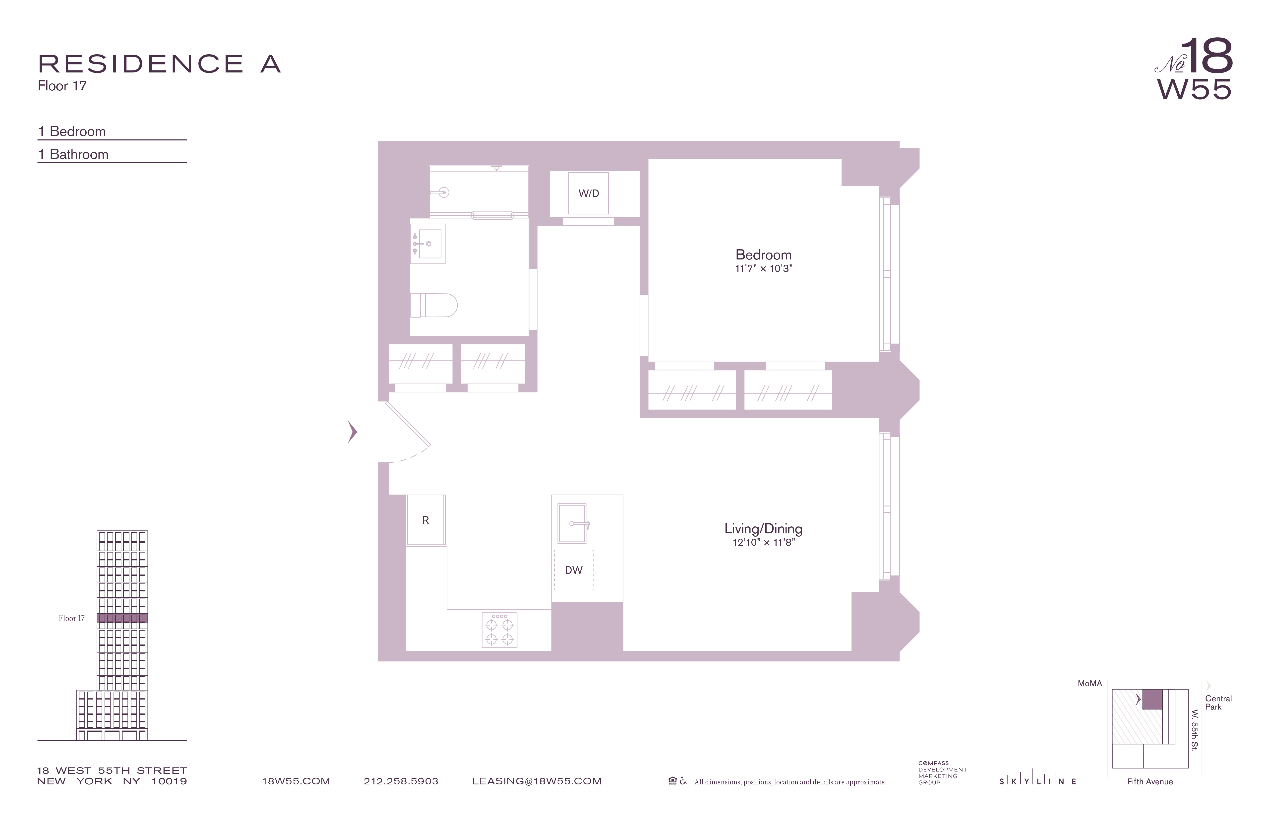18 West 55th Street, Unit 17A Manhattan, NY 10019 - Photo 8 of 8 a picture of a floor plan