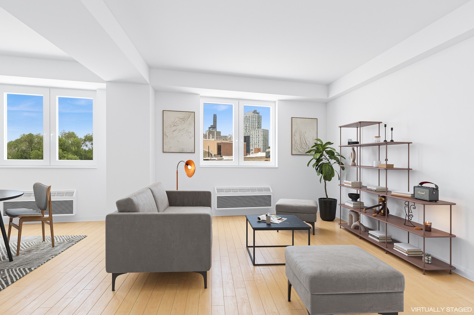 145 Park Place, Unit 4E Brooklyn, NY 11217 - Photo 2 of 15 a living room with furniture and a wooden floor