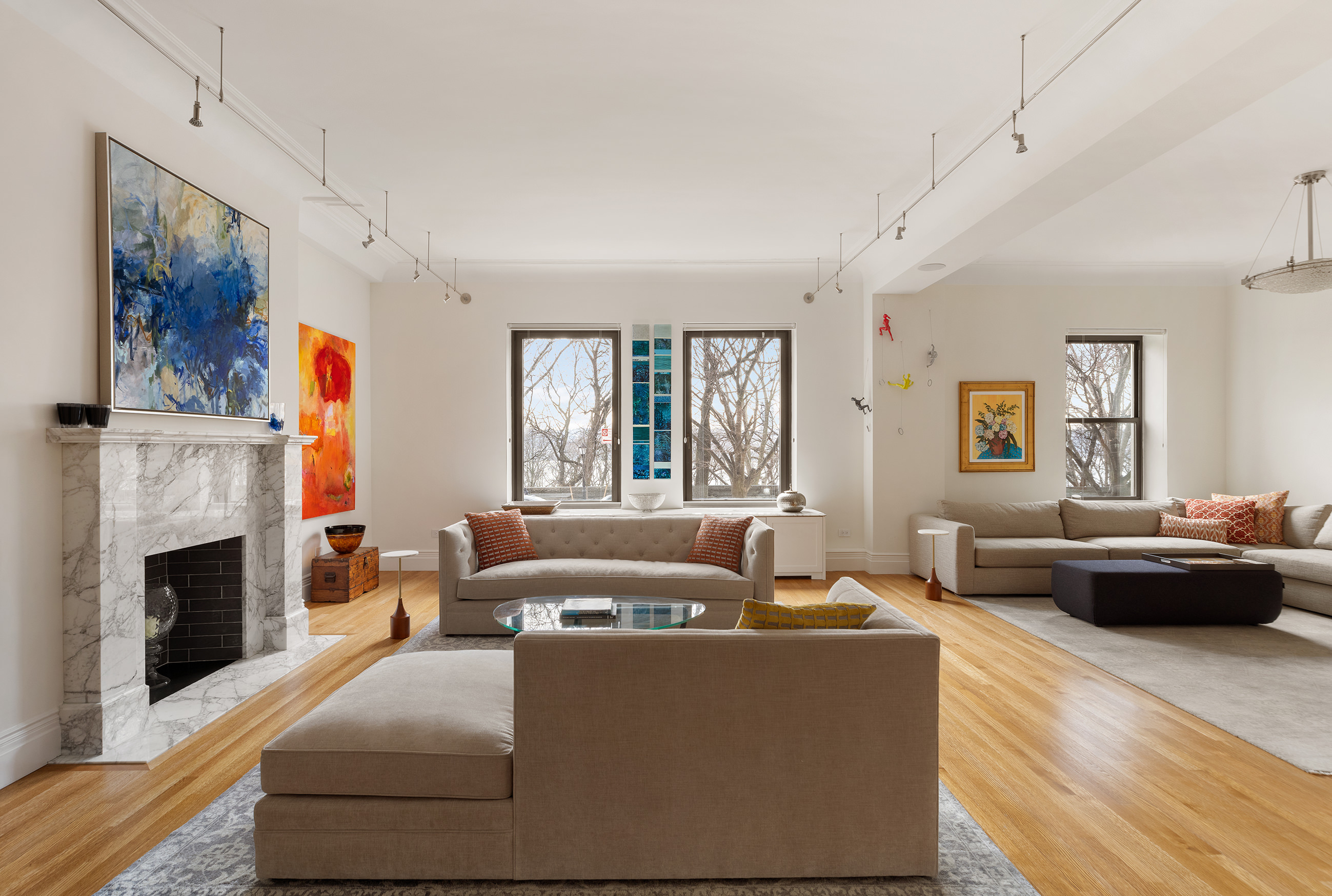137 Riverside Drive, Unit 2D Manhattan, NY 10024 - Photo 12 of 20 a living room with furniture and a fireplace