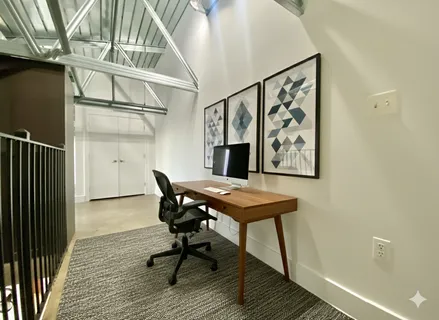 a living room with a table