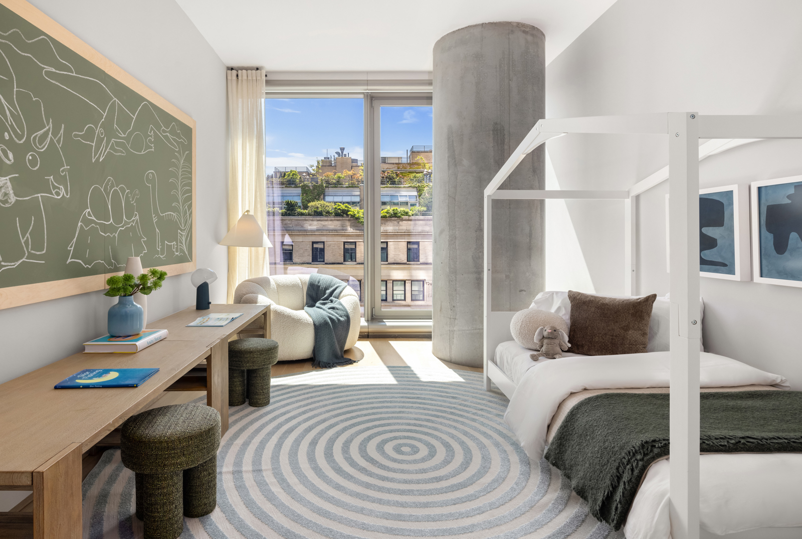 56 Leonard Street, Unit 14BEAST Manhattan, NY 10013 - Photo 15 of 35 a bedroom with a bed and wooden floor