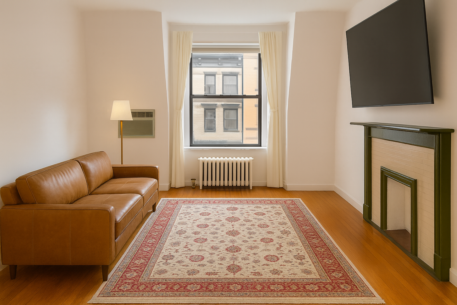a living room with a couch and a flat screen tv