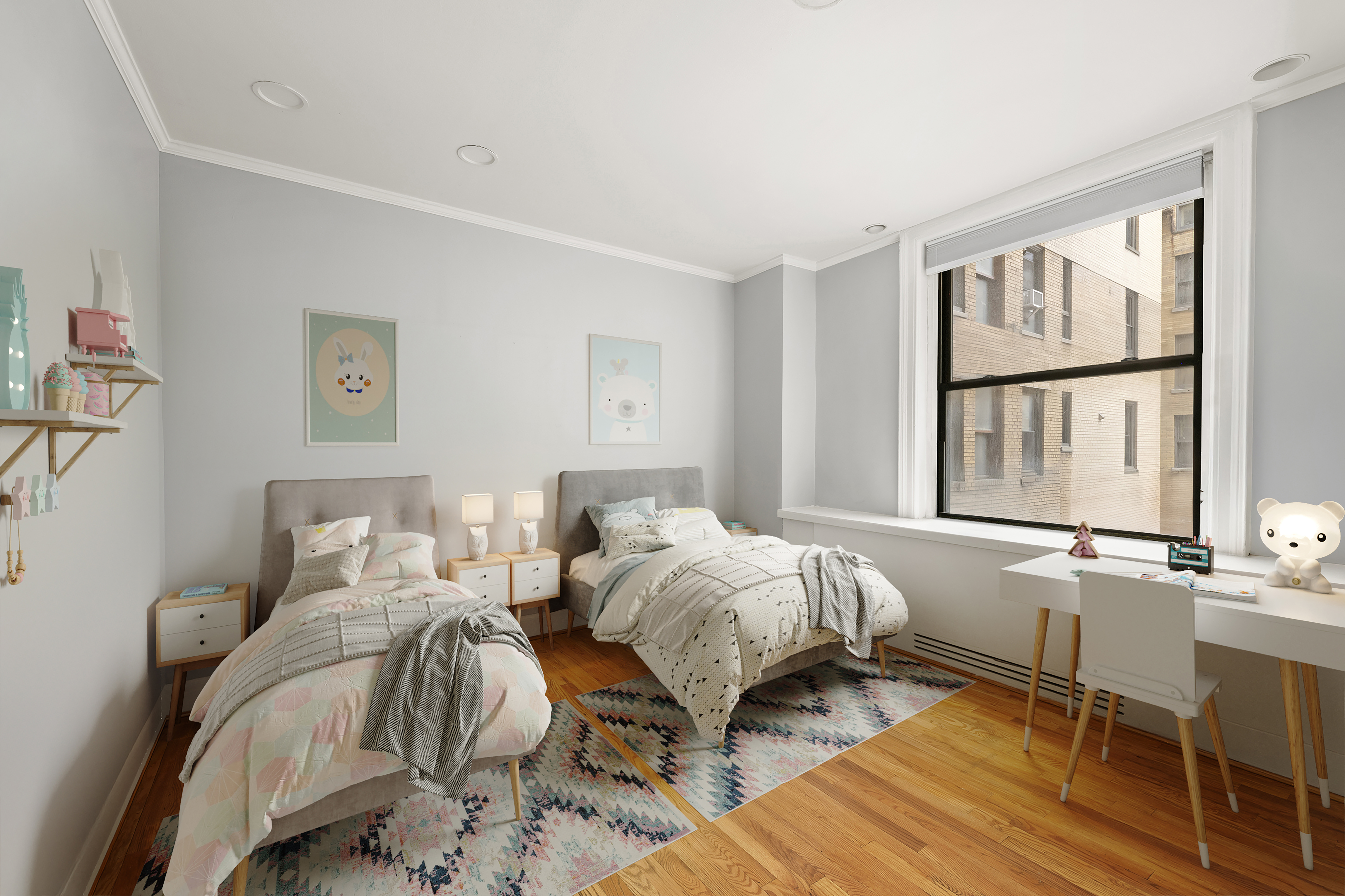 545 West End Avenue, Unit 7C Manhattan, NY 10024 - Photo 10 of 11 a bedroom with a bed and wooden floor