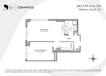 $1,150,000 | 445 5th Avenue, Unit 21A | Midtown South