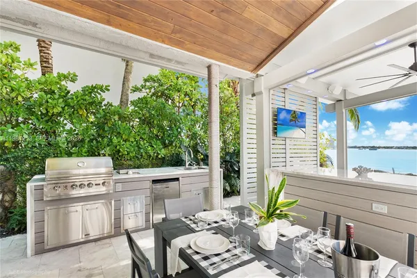 a outdoor living space with furniture and garden view