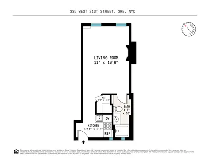 $400,000 | 335 West 21st Street, Unit 3RE | Chelsea