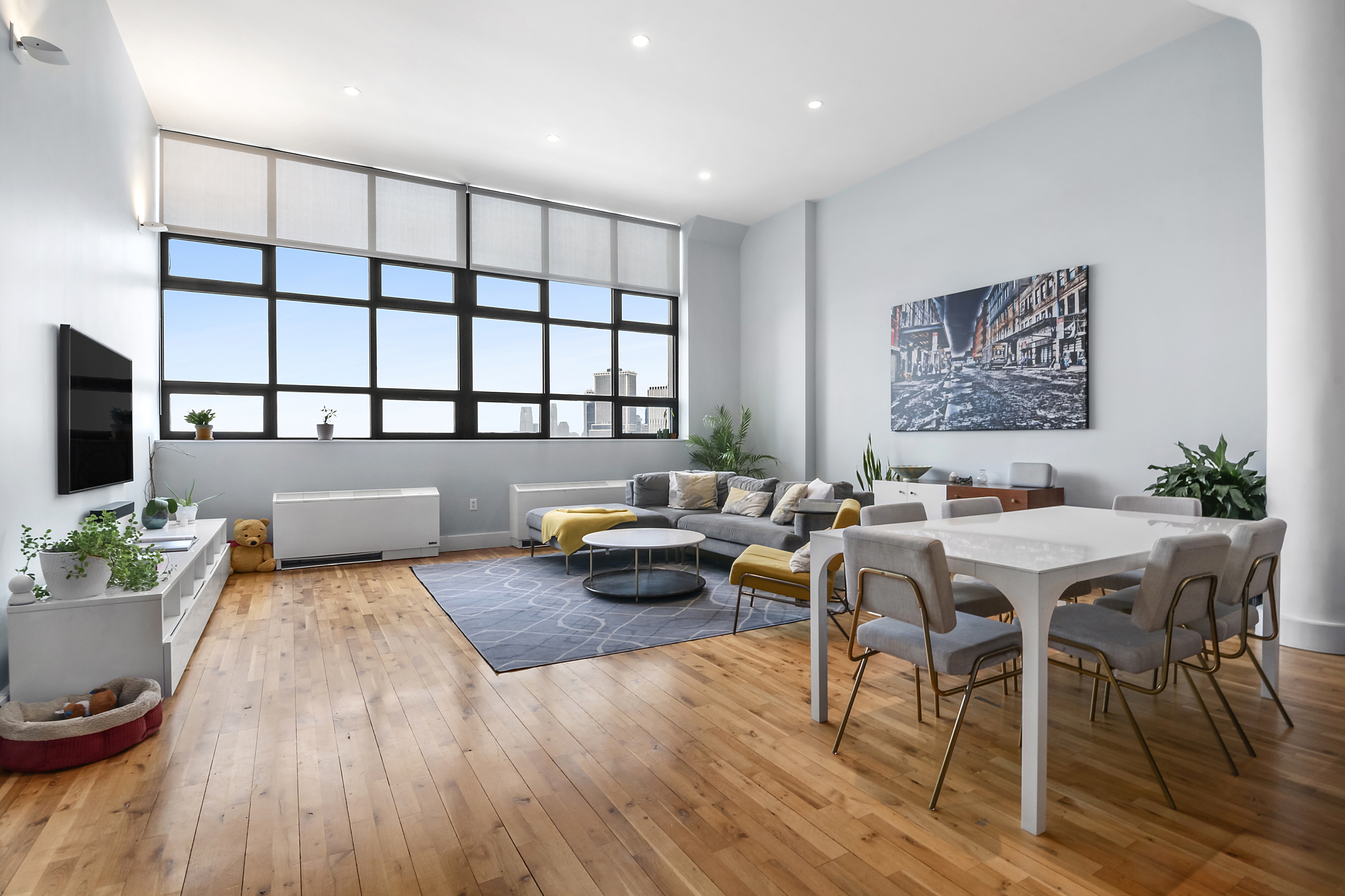 360 Furman Street, Unit 1036 Brooklyn, NY 11201 - Photo 2 of 45 a living room with furniture and a potted plant