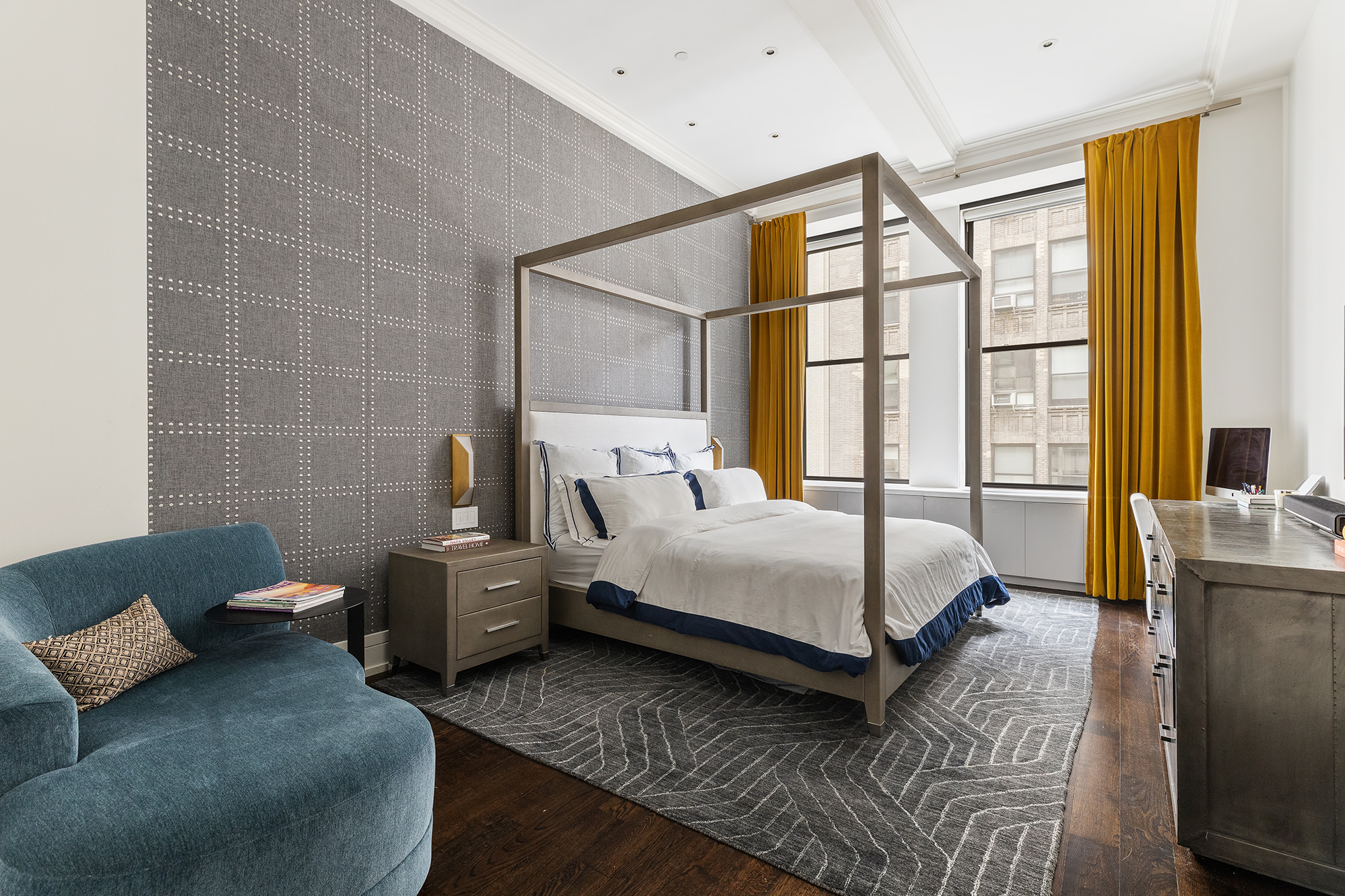 260 Park Avenue South, Unit 6B Manhattan, NY 10010 - Photo 7 of 13 a bedroom with a bed couch and a window