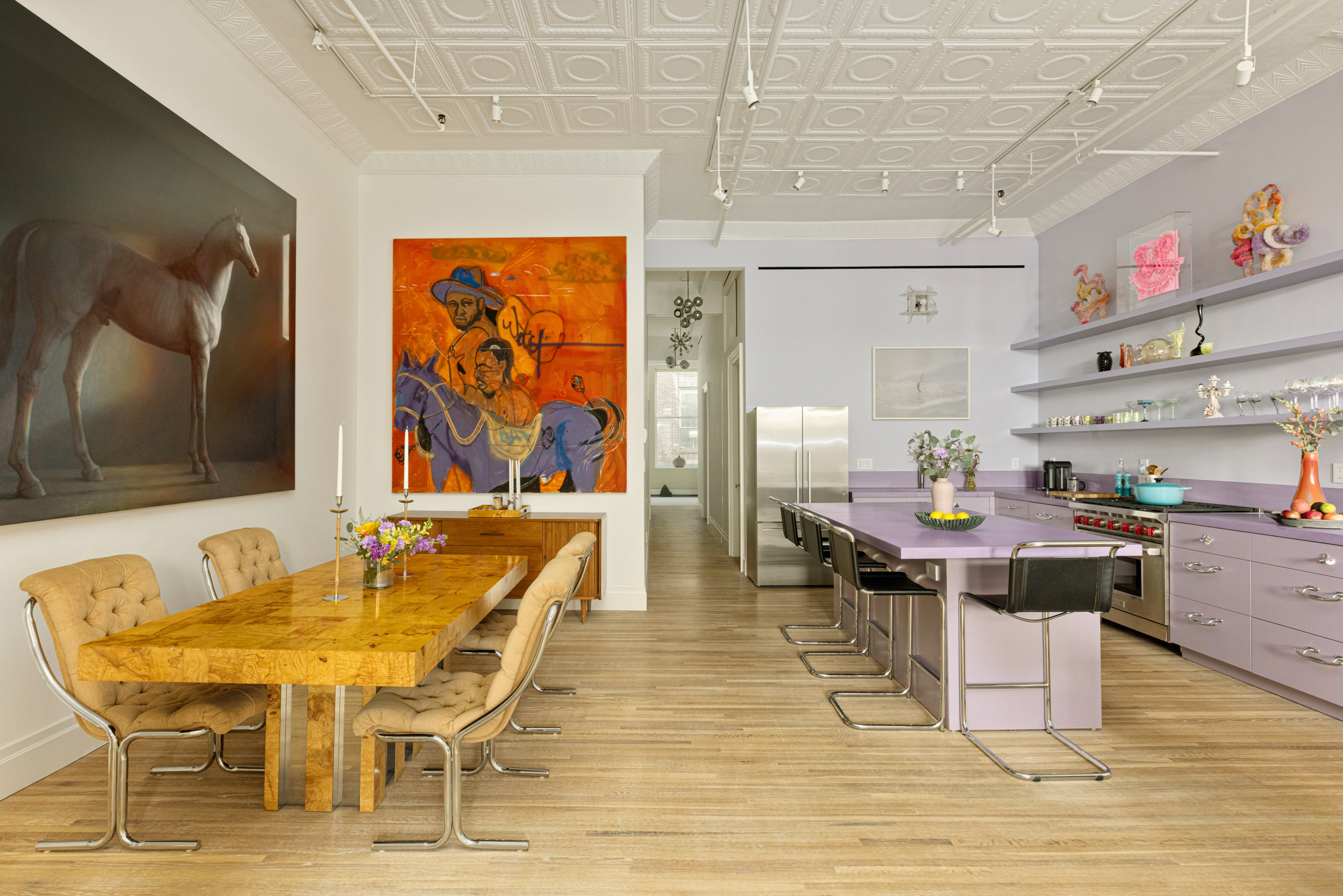 55 Walker Street, Unit 3A Manhattan, NY 10013 - Photo 3 of 12 a dining room with wooden floor and breakfast area