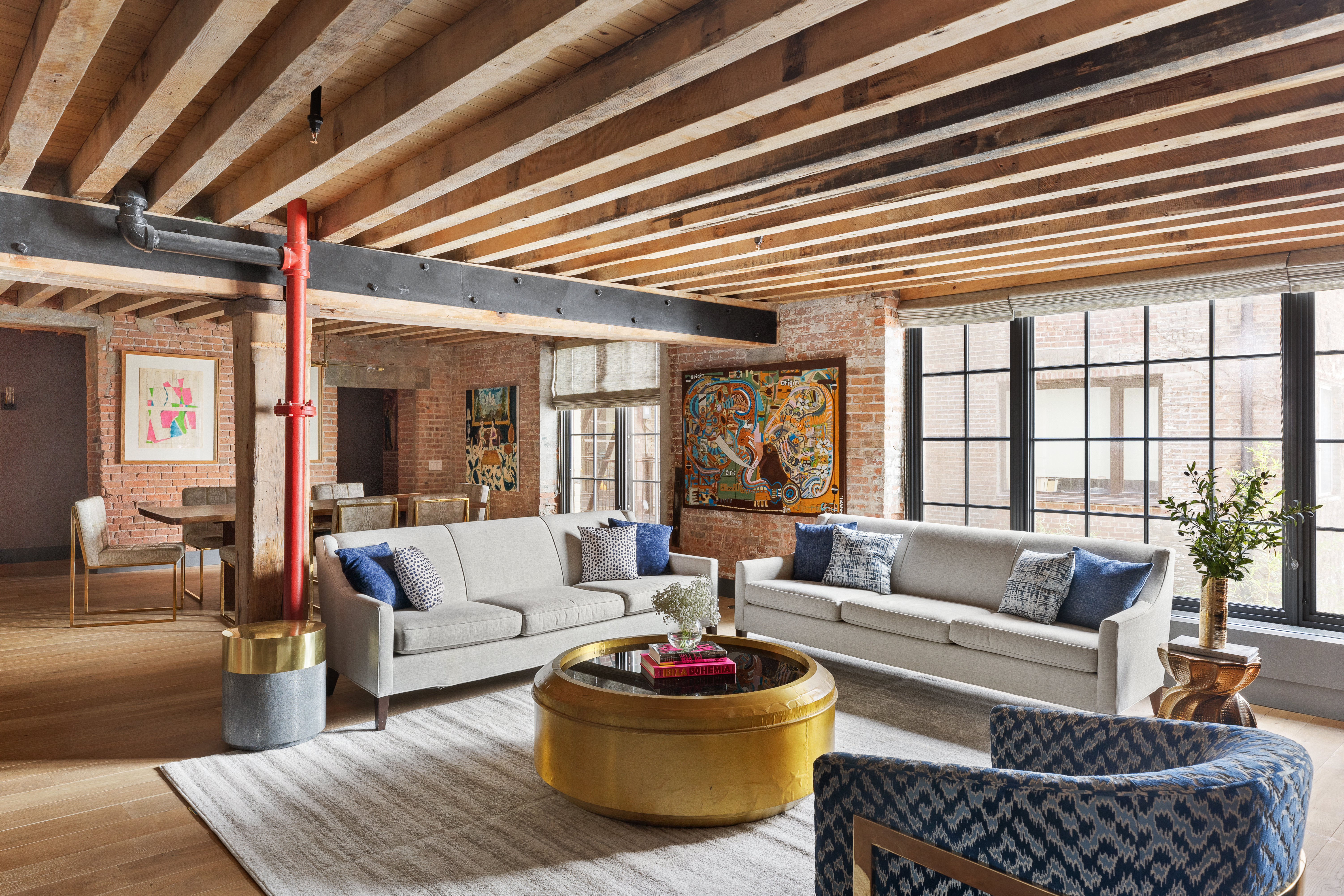 466 Washington Street, Unit 3W Manhattan, NY 10013 - Photo 2 of 14 a living room with furniture and a large window