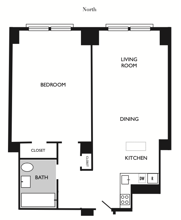 433 West 34th Street, Unit 4K Manhattan, NY 10001 - Photo 10 of 10 a picture of a wall with a picture of a park