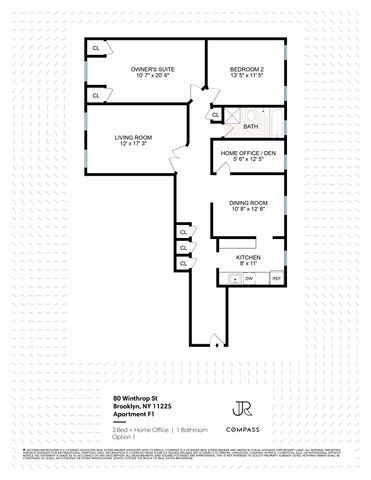 $710,000 | 80 Winthrop Street, Unit F1 | Prospect Lefferts Gardens