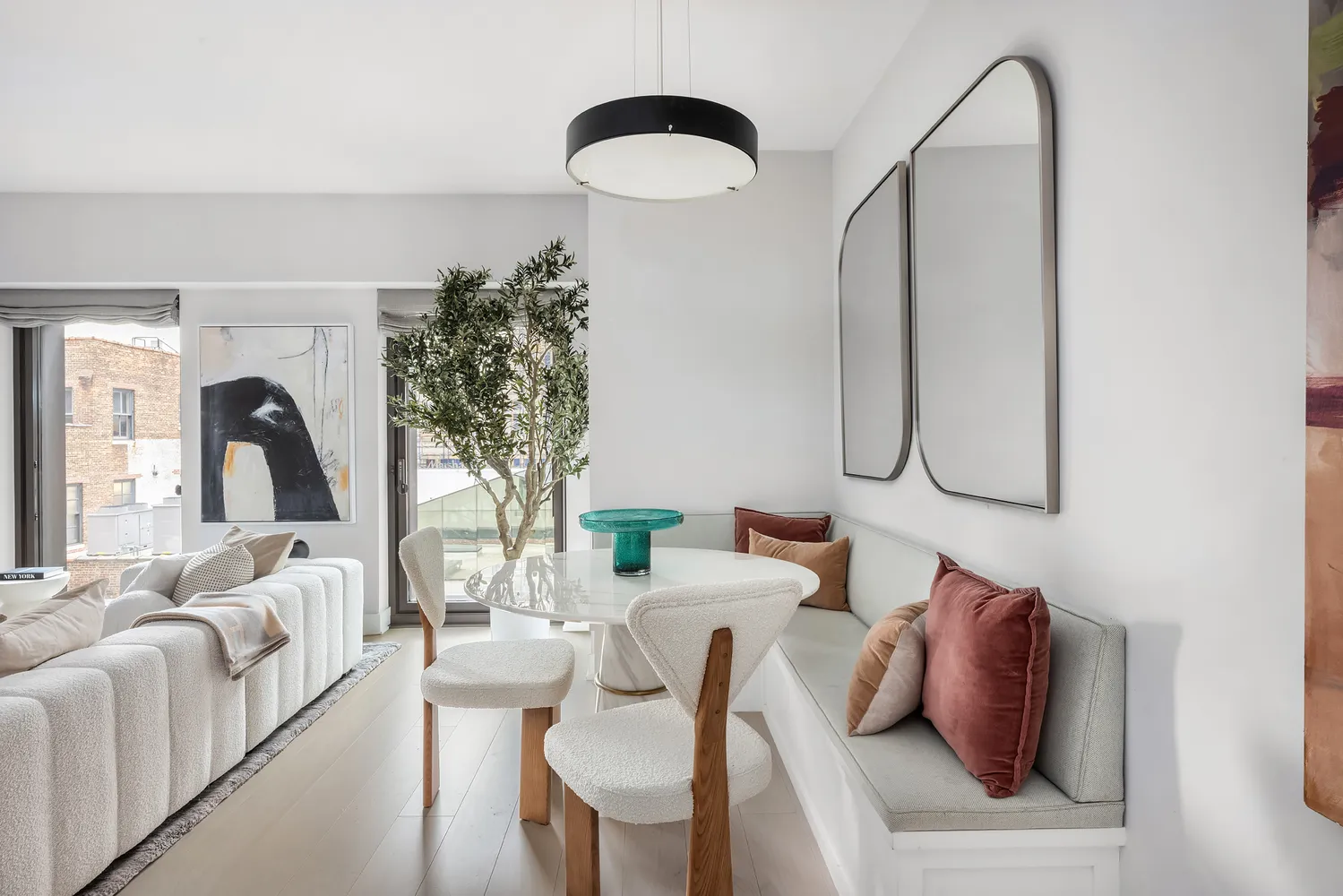 a living room with furniture