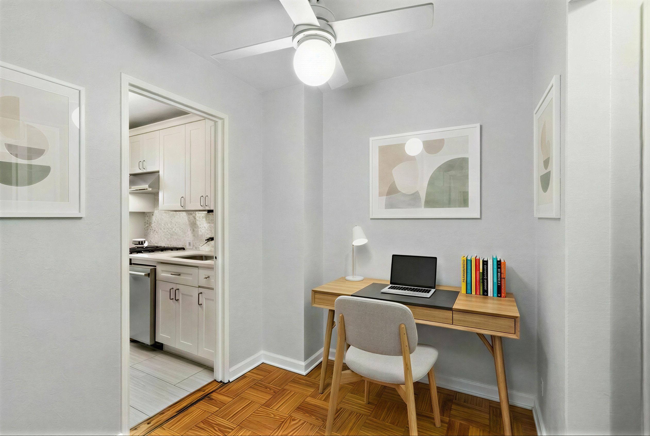 310 Lexington Avenue, Unit 9F Manhattan, NY 10016 - Photo 6 of 12 a bedroom with a bed and a chandelier