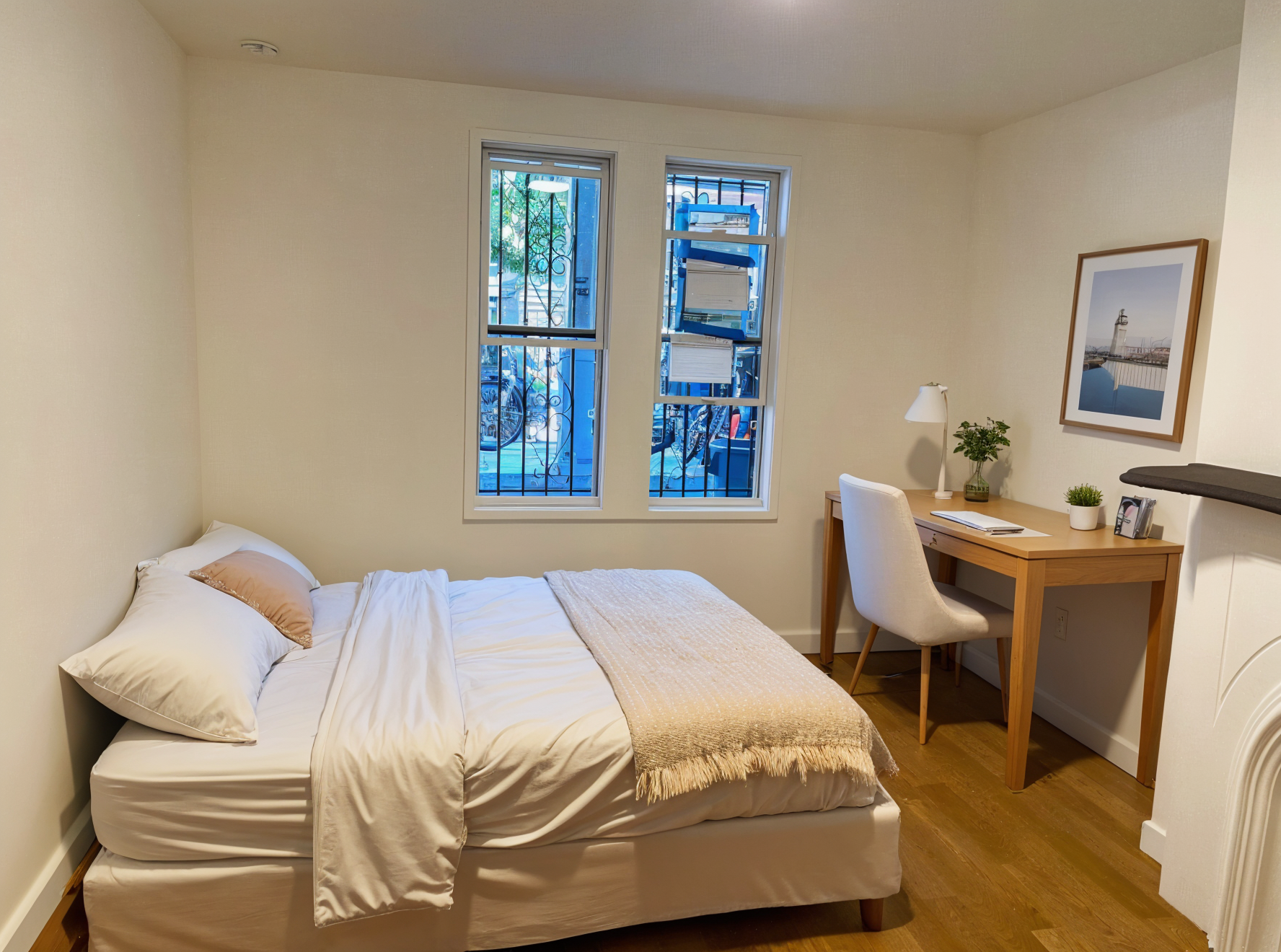 978 Bergen Street, Unit GARDEN Brooklyn, NY 11216 - Photo 5 of 15 a bedroom with a bed and wooden floor